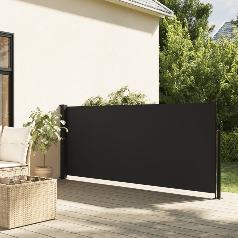 vidaXL Seitenmarkise Ausziehbar Schwarz 100x500 cm vidaXL Seitenmarkise Ausziehbar Schwarz 100x500 cm