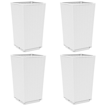 vidaXL Pflanzkübel 4 Stk. Weiß 32,5x32,5x57 cm PP