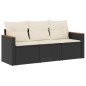 vidaXL 3-tlg. Garten-Sofagarnitur mit Kissen Schwarz Poly Rattan vidaXL 3-tlg. Garten-Sofagarnitur mit Kissen Schwarz Poly Rattan