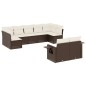 vidaXL 9-tlg. Garten-Sofagarnitur mit Kissen Braun Poly Rattan vidaXL 9-tlg. Garten-Sofagarnitur mit Kissen Braun Poly Rattan