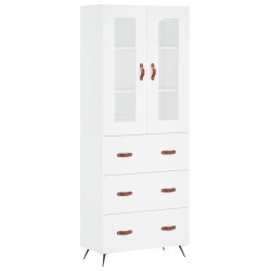 Highboard Weiß 69,5x34x180 cm Holzwerkstoff
