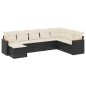 vidaXL 8-tlg. Garten-Sofagarnitur mit Kissen Schwarz Poly Rattan vidaXL 8-tlg. Garten-Sofagarnitur mit Kissen Schwarz Poly Rattan
