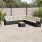 vidaXL 10-tlg. Garten-Sofagarnitur mit Kissen Schwarz Poly Rattan vidaXL 10-tlg. Garten-Sofagarnitur mit Kissen Schwarz Poly Rattan