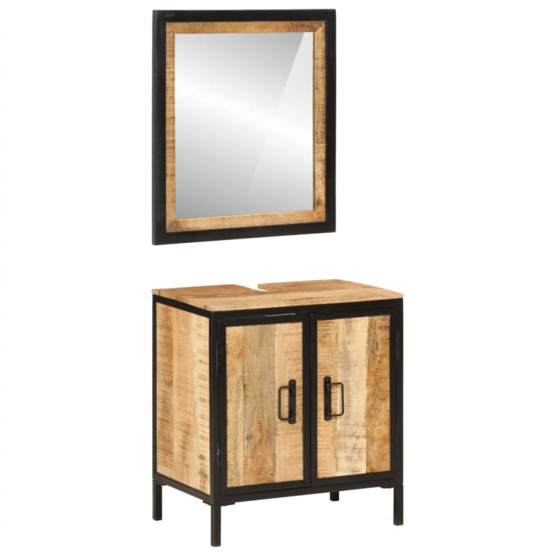 vidaXL 2-tlg. Badmöbel-Set Eisen und Massivholz Mango vidaXL 2-tlg. Badmöbel-Set Eisen und Massivholz Mango