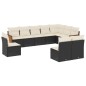 vidaXL 10-tlg. Garten-Sofagarnitur mit Kissen Schwarz Poly Rattan vidaXL 10-tlg. Garten-Sofagarnitur mit Kissen Schwarz Poly Rattan