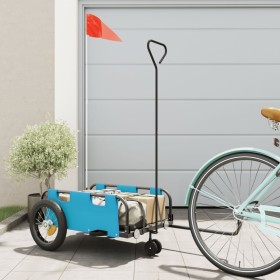 vidaXL Fahrradanhänger Blau Oxford-Gewebe und Eisen