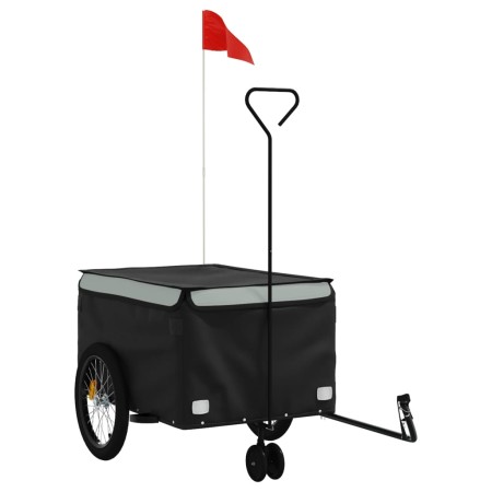 vidaXL Fahrradanhänger Schwarz und Grau 45 kg Eisen