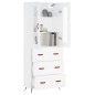 Highboard Weiß 69,5x34x180 cm Holzwerkstoff Highboard Weiß 69,5x34x180 cm Holzwerkstoff