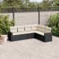 vidaXL 6-tlg. Garten-Sofagarnitur mit Kissen Schwarz Poly Rattan vidaXL 6-tlg. Garten-Sofagarnitur mit Kissen Schwarz Poly Rattan