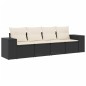 vidaXL 4-tlg. Garten-Sofagarnitur mit Kissen Schwarz Poly Rattan vidaXL 4-tlg. Garten-Sofagarnitur mit Kissen Schwarz Poly Rattan