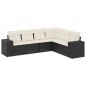 vidaXL 6-tlg. Garten-Sofagarnitur mit Kissen Schwarz Poly Rattan vidaXL 6-tlg. Garten-Sofagarnitur mit Kissen Schwarz Poly Rattan