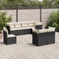 vidaXL 8-tlg. Garten-Sofagarnitur mit Kissen Schwarz Poly Rattan vidaXL 8-tlg. Garten-Sofagarnitur mit Kissen Schwarz Poly Rattan