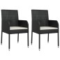 vidaXL 9-tlg. Garten-Essgruppe mit Kissen Schwarz Poly Rattan vidaXL 9-tlg. Garten-Essgruppe mit Kissen Schwarz Poly Rattan