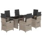 vidaXL 7-tlg. Garten-Essgruppe mit Kissen Hellgrau Poly Rattan vidaXL 7-tlg. Garten-Essgruppe mit Kissen Hellgrau Poly Rattan