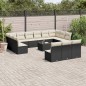 vidaXL 14-tlg. Garten-Sofagarnitur mit Kissen Schwarz Poly Rattan vidaXL 14-tlg. Garten-Sofagarnitur mit Kissen Schwarz Poly Rattan