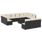 vidaXL 14-tlg. Garten-Sofagarnitur mit Kissen Schwarz Poly Rattan vidaXL 14-tlg. Garten-Sofagarnitur mit Kissen Schwarz Poly Rattan