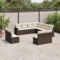 vidaXL 11-tlg. Garten-Sofagarnitur mit Kissen Braun Poly Rattan vidaXL 11-tlg. Garten-Sofagarnitur mit Kissen Braun Poly Rattan