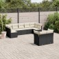 vidaXL 9-tlg. Garten-Sofagarnitur mit Kissen Schwarz Poly Rattan vidaXL 9-tlg. Garten-Sofagarnitur mit Kissen Schwarz Poly Rattan
