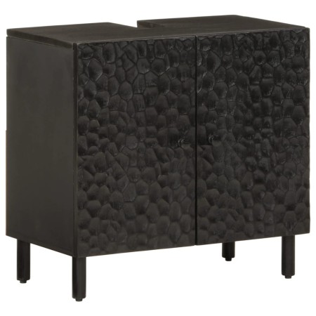 vidaXL Waschbeckenunterschrank Schwarz 62x33x58 cm Massivholz Mango