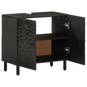 vidaXL Waschbeckenunterschrank Schwarz 62x33x58 cm Massivholz Mango