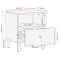 vidaXL Nachttisch Schwarz 40x33x46 cm Massivholz Mango