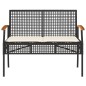vidaXL 4-tlg. Garten-Lounge-Set mit Kissen Schwarz Poly Rattan vidaXL 4-tlg. Garten-Lounge-Set mit Kissen Schwarz Poly Rattan