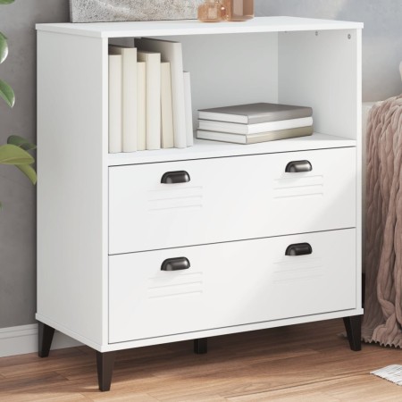 vidaXL Bücherschrank VIKEN Weiß 80x40x90 cm Massivholz Kiefer