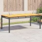 vidaXL Gartentisch Schwarz 180x90x75 cm Poly Rattan Akazienholz vidaXL Gartentisch Schwarz 180x90x75 cm Poly Rattan Akazienholz