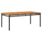 vidaXL Gartentisch Schwarz 180x90x75 cm Poly Rattan Akazienholz vidaXL Gartentisch Schwarz 180x90x75 cm Poly Rattan Akazienholz