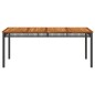 vidaXL Gartentisch Schwarz 180x90x75 cm Poly Rattan Akazienholz vidaXL Gartentisch Schwarz 180x90x75 cm Poly Rattan Akazienholz