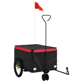 vidaXL Fahrradanhänger Schwarz und Rot 30 kg Eisen