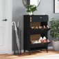 vidaXL Schuhschrank VIKEN Schwarz Massivholz Kiefer vidaXL Schuhschrank VIKEN Schwarz Massivholz Kiefer