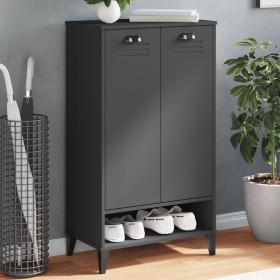 vidaXL Schuhschrank VIKEN Anthrazit Massivholz Kiefer
