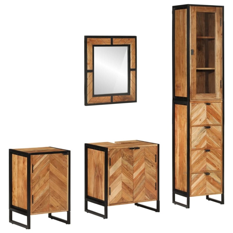 vidaXL 4-tlg. Badmöbel-Set Eisen und Massivholz Akazie vidaXL 4-tlg. Badmöbel-Set Eisen und Massivholz Akazie