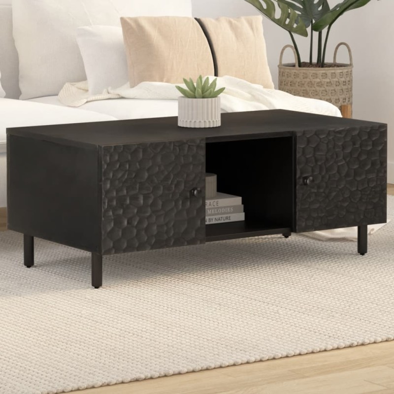 vidaXL Couchtisch Schwarz 100x54x40 cm Massivholz Mango vidaXL Couchtisch Schwarz 100x54x40 cm Massivholz Mango