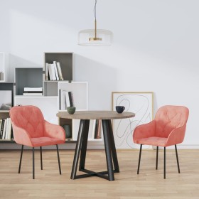 vidaXL Esszimmerstühle 2 Stk. Rosa Samt
