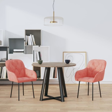 vidaXL Esszimmerstühle 2 Stk. Rosa Samt
