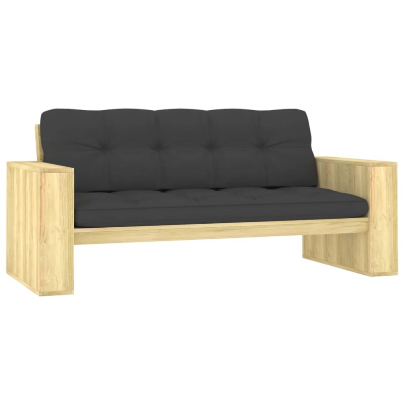 vidaXL Gartenbank mit Anthrazit Kissen 179 cm Kiefernholz Imprägniert vidaXL Gartenbank mit Anthrazit Kissen 179 cm Kiefernholz Imprägniert