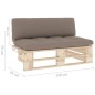 vidaXL Outdoor-Mittelsofa Paletten Imprägniertes Kiefernholz