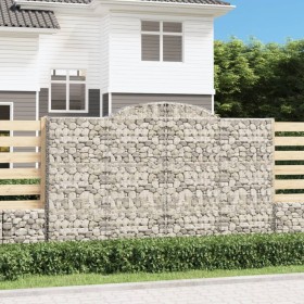 vidaXL Gabionen mit Hochbogen 9 Stk. 300x30x180/200cm Verzinktes Eisen