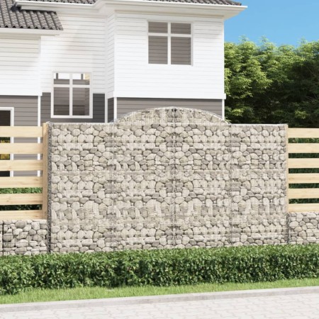 vidaXL Gabionen mit Hochbogen 11 Stk 300x30x180/200cm Verzinktes Eisen
