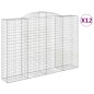 vidaXL Gabionen mit Hochbogen 12 Stk 300x50x200/220cm Verzinktes Eisen vidaXL Gabionen mit Hochbogen 12 Stk 300x50x200/220cm Verzinktes Eisen