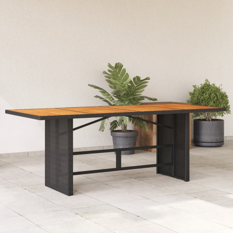 vidaXL Gartentisch mit Akazienholz-Platte 190x80x74 cm Poly Rattan vidaXL Gartentisch mit Akazienholz-Platte 190x80x74 cm Poly Rattan