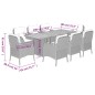 vidaXL 9-tlg. Garten-Essgruppe mit Kissen Grau Poly Rattan vidaXL 9-tlg. Garten-Essgruppe mit Kissen Grau Poly Rattan