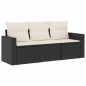vidaXL 3-tlg. Garten-Sofagarnitur mit Kissen Schwarz Poly Rattan vidaXL 3-tlg. Garten-Sofagarnitur mit Kissen Schwarz Poly Rattan