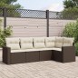 vidaXL 5-tlg. Garten-Sofagarnitur mit Kissen Braun Poly Rattan vidaXL 5-tlg. Garten-Sofagarnitur mit Kissen Braun Poly Rattan