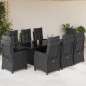 vidaXL 9-tlg. Garten-Essgruppe mit Kissen Schwarz Poly Rattan vidaXL 9-tlg. Garten-Essgruppe mit Kissen Schwarz Poly Rattan