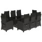 vidaXL 9-tlg. Garten-Essgruppe mit Kissen Schwarz Poly Rattan vidaXL 9-tlg. Garten-Essgruppe mit Kissen Schwarz Poly Rattan