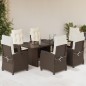 vidaXL 7-tlg. Garten-Essgruppe mit Kissen Braun Poly Rattan vidaXL 7-tlg. Garten-Essgruppe mit Kissen Braun Poly Rattan