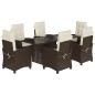 vidaXL 7-tlg. Garten-Essgruppe mit Kissen Braun Poly Rattan vidaXL 7-tlg. Garten-Essgruppe mit Kissen Braun Poly Rattan